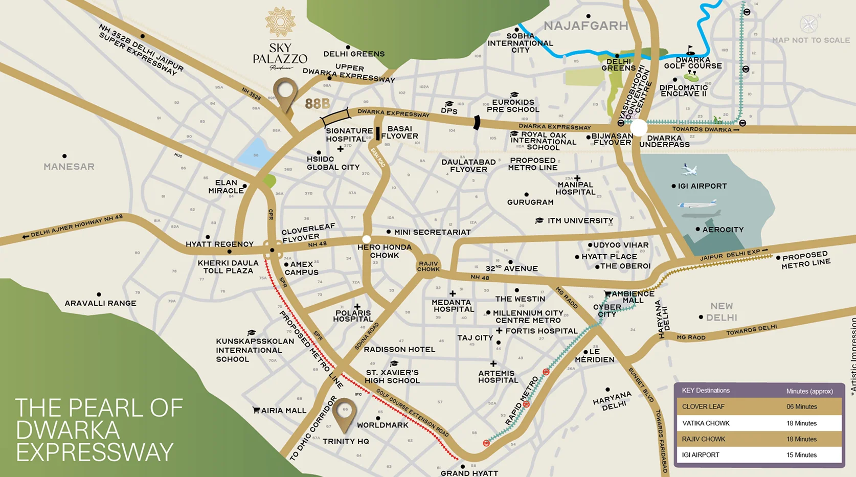 Anhad Sky Palazzo Residences Location Map