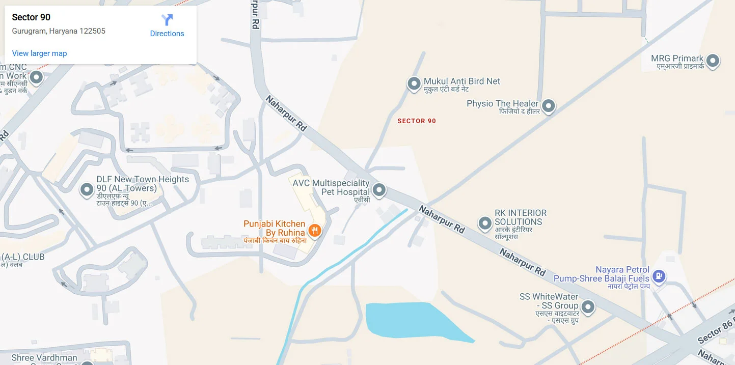 Ganga Realty LIV 90 Location Map