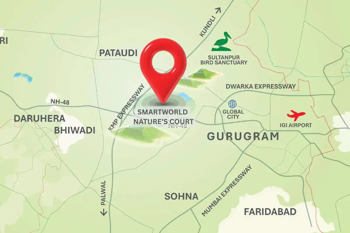 Smartworld Natures Court Manesar Location Map