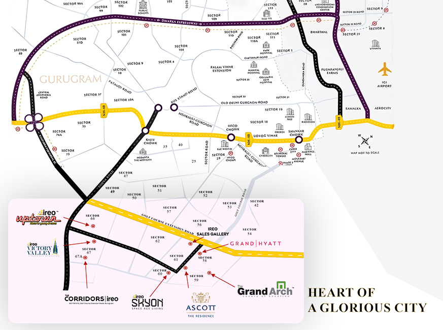Ireo The Corridors Location Map