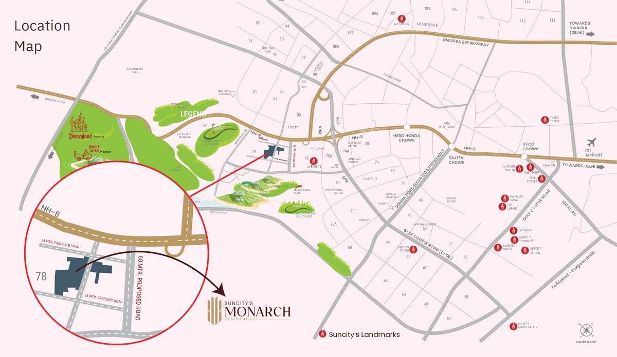 Suncity Monarch Residences Location Map