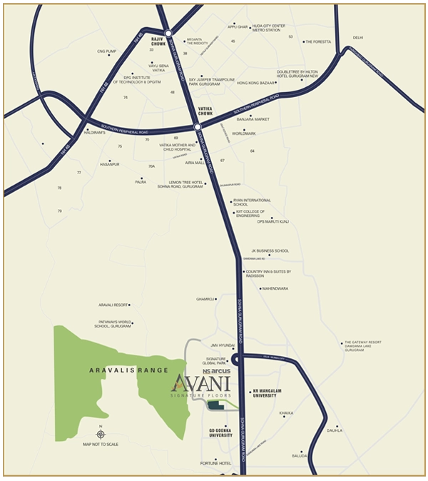 NS Arcus Avani Signature Floors Location Map