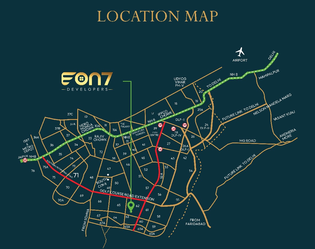 Eon7 Floors Sector 62 Gurgaon Location Map