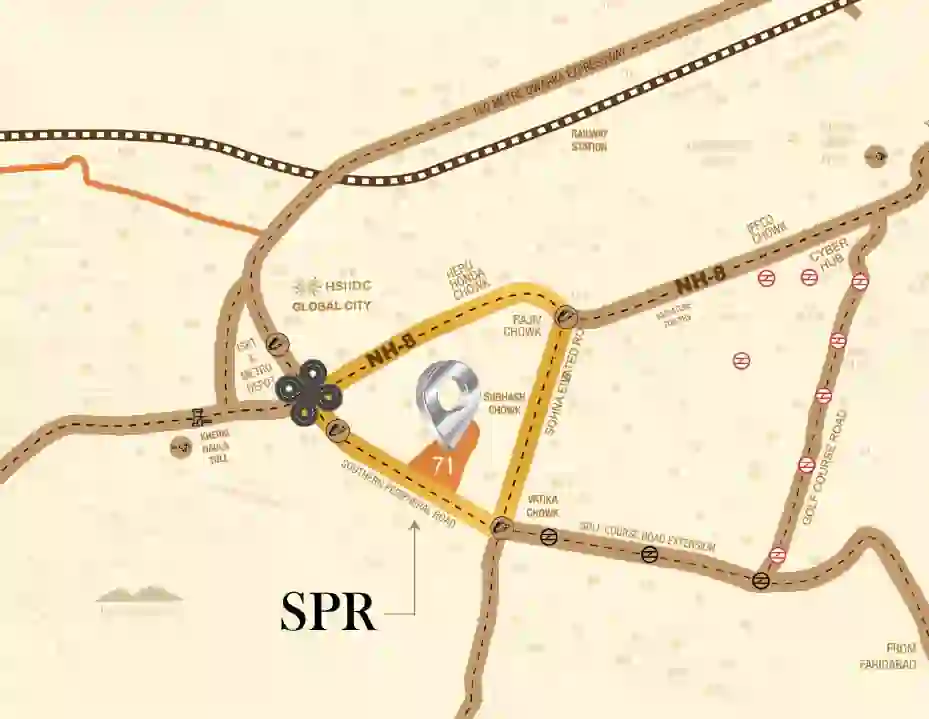 Signature Global Tonino Lamborghini Residences Gurugram location map