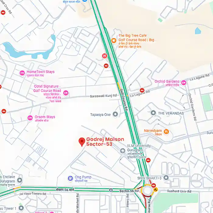 Godrej Samaris gurgaon Location Map