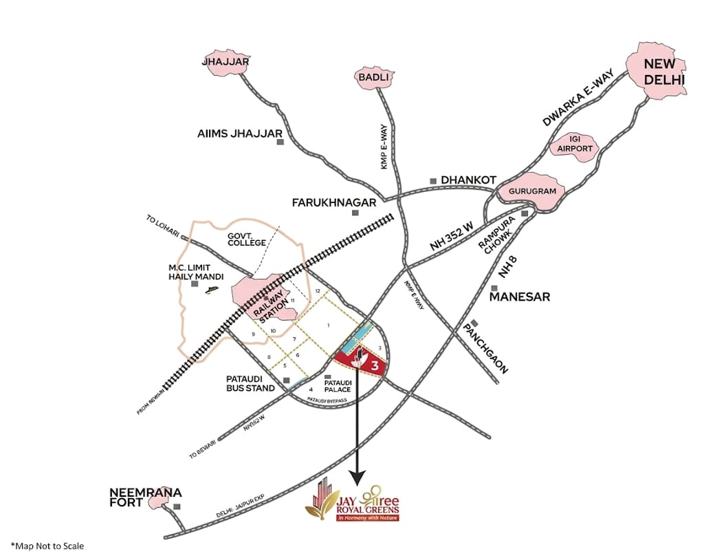 Jay Shree Royal Greens Location Map