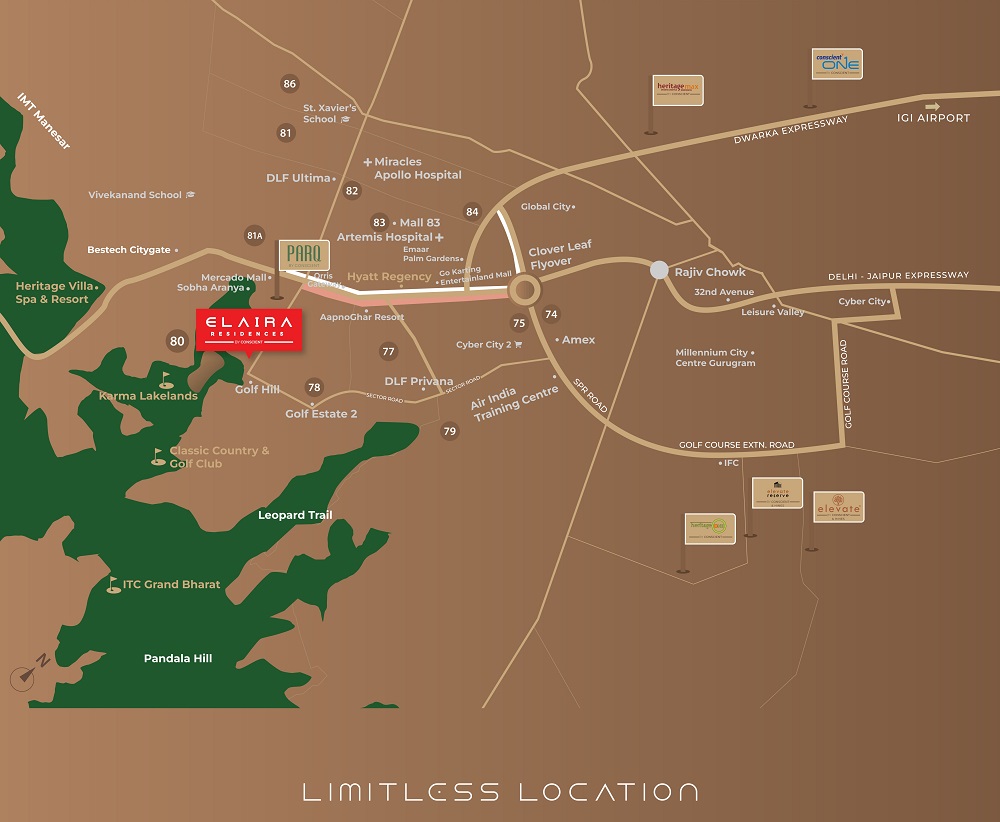 Conscient Elaira Residences Location Map