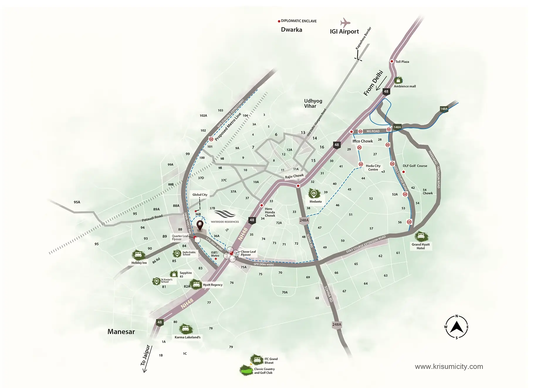 Krisumi Waterside Residences Location Map