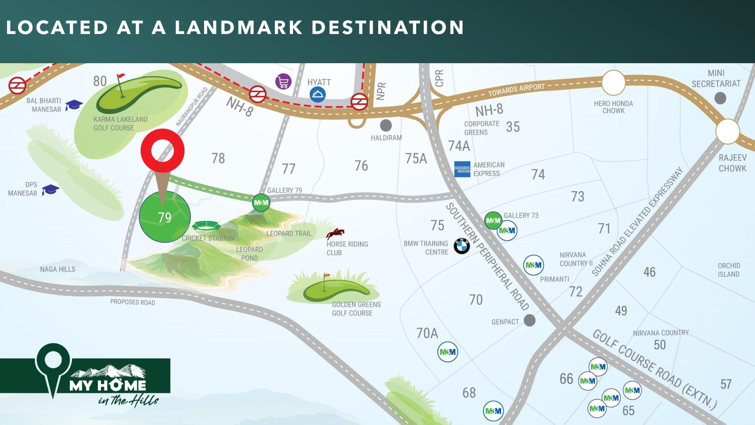M3M Antalya Hills Location Map