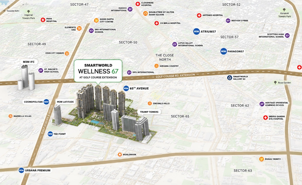 Smartworld Wellness Residences Location Map