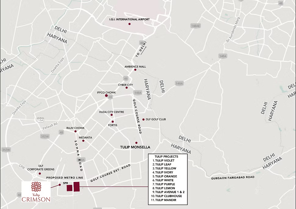 Tulip Crimson Location Map
