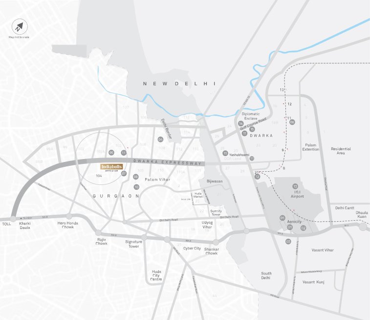 Indiabulls Estate and Club Phase 2 Location Map
