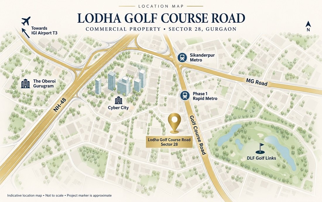 Lodha Golf Course Road Gurgaon Location Map