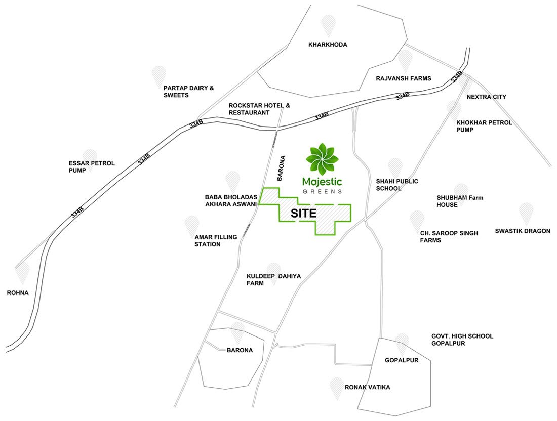 Majestic Greens 2 Location Map